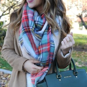 Aerie plaid blanket cozy scarf